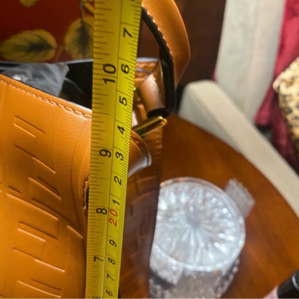 SOLD!!!
Embossed Vegan Leather Shoulder Bag in Rich Tan - Picture 6 of 6